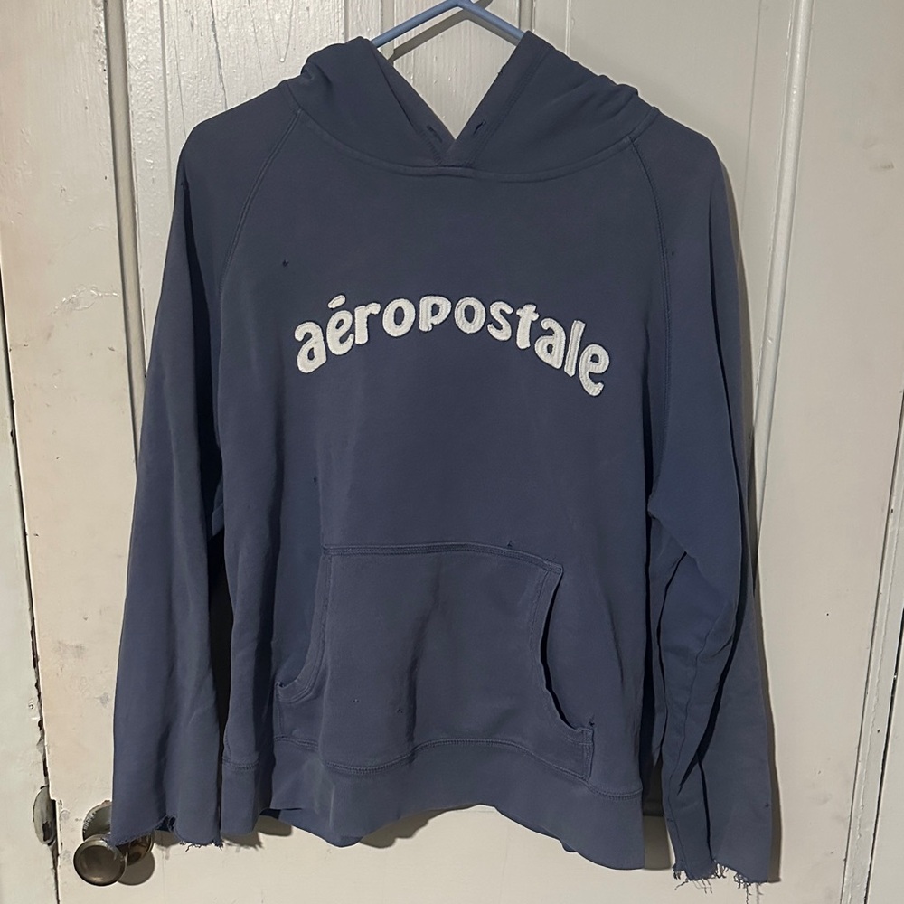 Y2K Vintage Distressed Aeropostale Classic Blue Hoodie